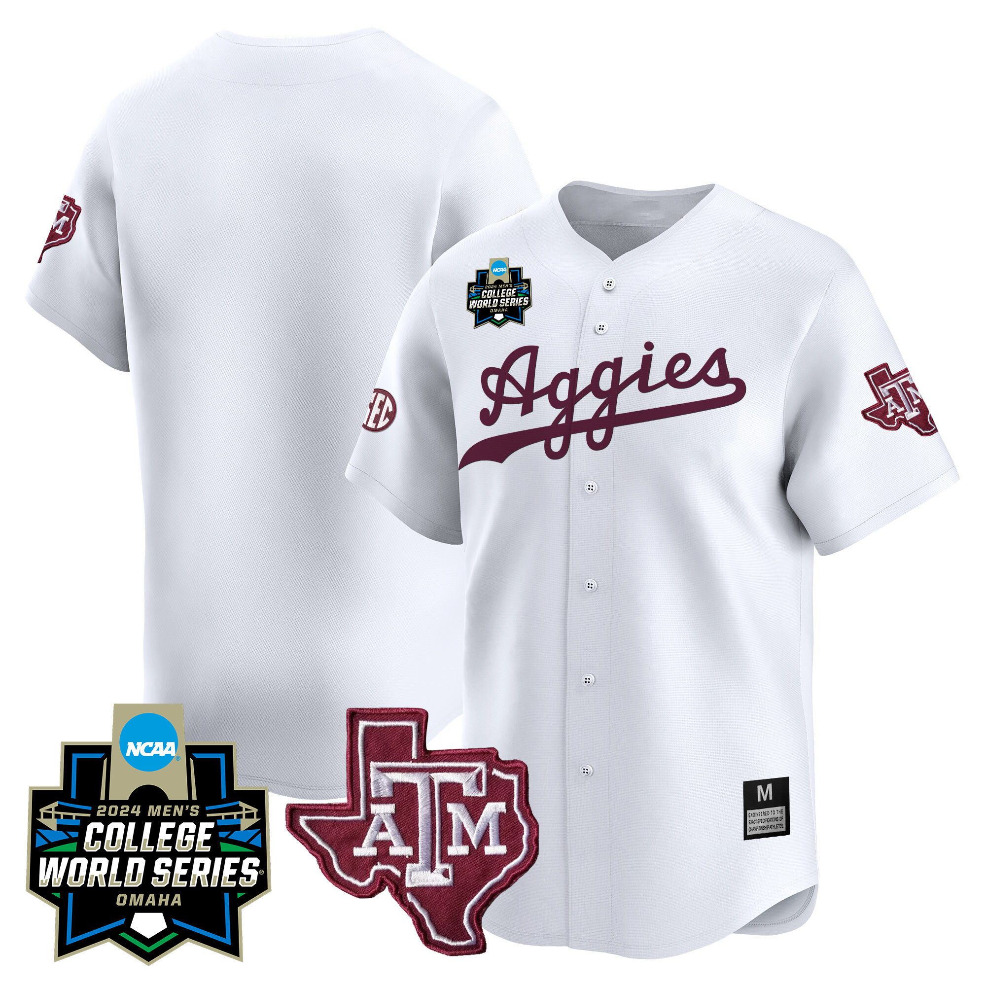 Men Texas A&M Aggies Blank White 2024 College World Series Vapor Premier Limited NCAA Jersey->indianapolis colts->NFL Jersey